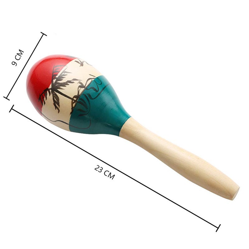 Musfunny Maracas Large Colorful Wood Rumba Shakers Rattle Hand Percussion of Sand of the Hammer Great Musical Instrument with Salsa Rhythm For Party,Games. (Colorful) - Image 3